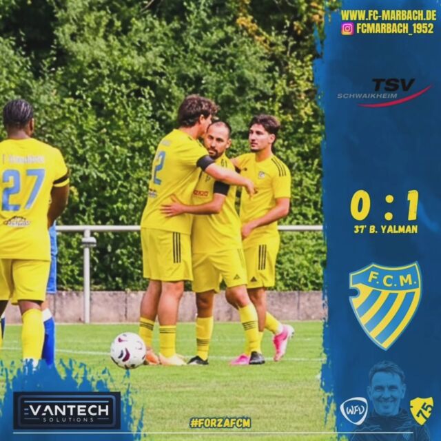 Herren I: Testspielerfolg! 🔵🟡

Bei sommerlichen Temperaturen konnte unsere Erste das heutige Testspiel mit 1:0 für sich entscheiden und damit einen weiteren erfolgreichen Schritt in der Vorbereitung machen.

In einer insgesamt ausgeglichenen Partie gelang unserer Mannschaft in der 37. Spielminute der entscheidende Treffer: Nach einer Flanke von G. Frasca stieg B. Yalman im Strafraum hoch und köpfte den Ball zur 1:0-Führung ins Netz. ⚽️

Auch im zweiten Durchgang blieb die Begegnung umkämpft. Unsere Mannschaft verteidigte die knappe Führung konzentriert und ließ keinen Gegentreffer mehr zu. So blieb es bis zum Schlusspfiff beim 1:0-Auswärtssieg.

Ein weiterer guter Test mit wichtigen Erkenntnissen auf dem Weg zum Saisonstart. 💪🏼💙💛

#forzaFCM 🔵🟡